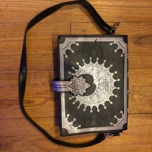 Restyle Brand gothic black and white messenger bag